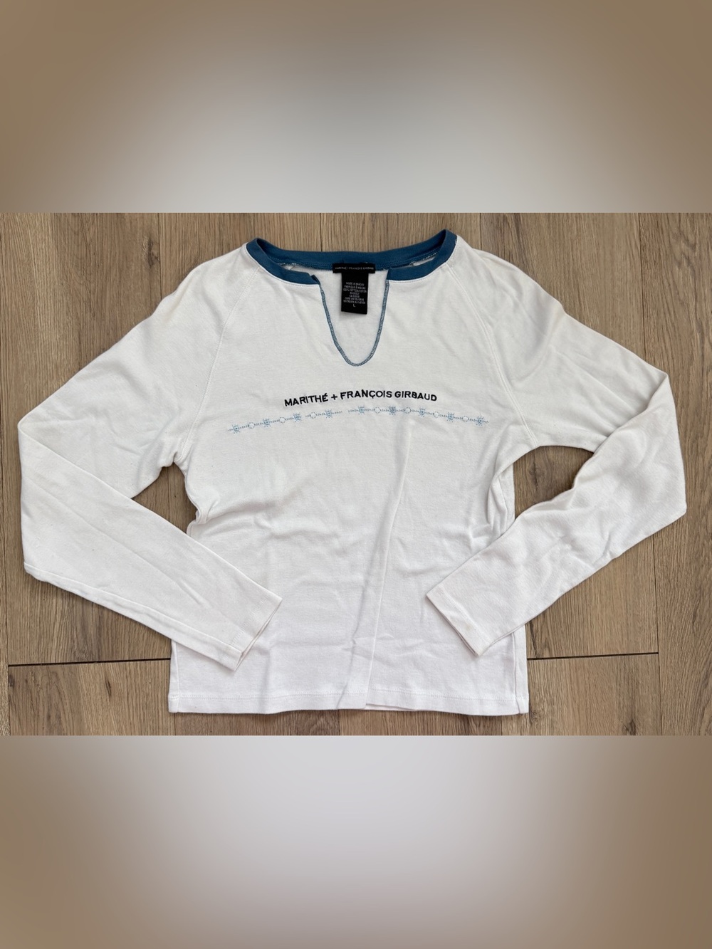 Vtg Marithé + François Girbaud Womens Large White Long Sleeve T Shirt 90s